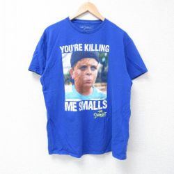 L★古着 半袖 Tシャツ メンズ 映画 サンドロット コットン クルーネック 青 ブルー 24jul08 中古