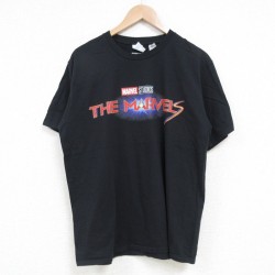 L★古着 半袖 Tシャツ メンズ マーベル マーベルズ コットン クルーネック 黒 ブラック 25apr24 中古