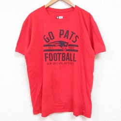 XL★古着 半袖 Tシャツ メンズ NFL ニューイングランドペイトリオッツ コットン クルーネック 赤 レッド アメフト スーパーボウル 25jun04 中古