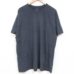 XL★古着 半袖 Tシャツ メンズ 無地 クルーネック 濃グレー 霜降り 25jun04 中古