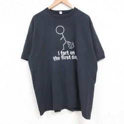 XL★古着 半袖 Tシャツ メンズ fart コットン クルーネック 黒 ブラック 25jun04 中古
