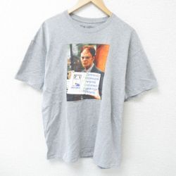 XL★古着 リップルジャンクション 半袖 Tシャツ メンズ ドラマ ジオフィス クルーネック グレー 霜降り 25jun05 中古