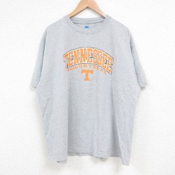 【50%OFF】XL★古着 半袖 Tシャツ メンズ テネシー 大きいサイズ クルーネック グレー 霜降り 25may17 中古