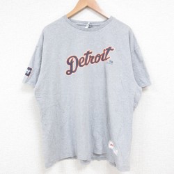 XL★古着 半袖 Tシャツ メンズ デトロイト クルーネック グレー 霜降り 25may19 中古