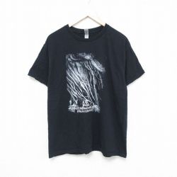 L★古着 半袖 Tシャツ メンズ NECRONOMICON コットン クルーネック 黒 ブラック 25may21 中古