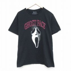 L★古着 半袖 Tシャツ メンズ 映画 スクリーム コットン クルーネック 黒 ブラック 25may21 中古