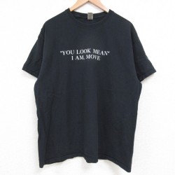 L★古着 半袖 Tシャツ メンズ YOU LOCK MEAN コットン クルーネック 黒 ブラック 25may22 中古