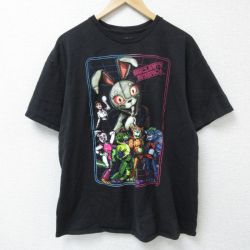XL★古着 半袖 Tシャツ メンズ ゲーム ファイブナイツアットフレディーズ コットン クルーネック 黒 ブラック 【spe】 25may23 中古