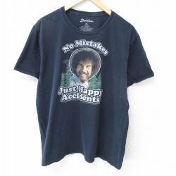 【50%OFF】XL★古着 半袖 Tシャツ メンズ 画家 ボブロス コットン クルーネック 黒 ブラック 25may23 中古