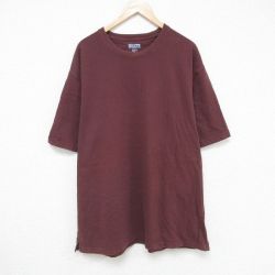 XL★古着 DULUTHTRADING 半袖 Tシャツ メンズ 無地 大きいサイズ コットン クルーネック エンジ 25jun06 中古
