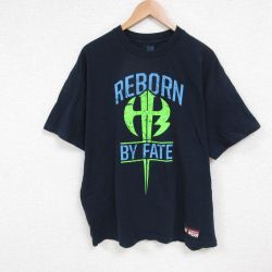 XL★古着 半袖 Tシャツ メンズ ワールドプロレスリング ハーディーボーイズ コットン クルーネック 紺 ネイビー 25jun05 中古