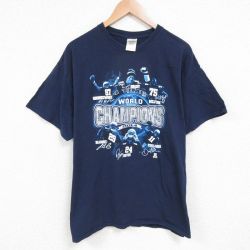 XL★古着 半袖 Tシャツ メンズ NFL ニューイングランドペイトリオッツ トムブレディ コットン クルーネック 濃紺 ネイビー アメフト スーパーボウル 25jun05 中古