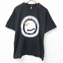 【50%OFF】XL★古着 ヘインズ Hanes 半袖 Tシャツ メンズ ABATE ミシガン コットン クルーネック 黒 ブラック 25may24 中古
