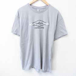XL★古着 半袖 Tシャツ メンズ PUNTA CANA 刺繍 コットン クルーネック グレー 25jun05 中古
