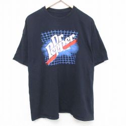 XL★古着 半袖 Tシャツ メンズ ドクターペッパー 大きいサイズ クルーネック 黒 ブラック 25may24 中古