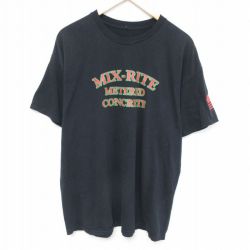 【50%OFF】XL★古着 半袖 Tシャツ メンズ MIXRITE クルーネック 黒 ブラック 25may26 中古