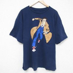 XL★古着 半袖 Tシャツ メンズ ドラマ ドクターフー 大きいサイズ クルーネック 紺 ネイビー 25jun06 中古