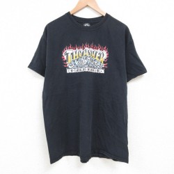 XL★古着 スラッシャー 半袖 Tシャツ メンズ スカル クルーネック 黒 ブラック 【spe】 25jun06 中古