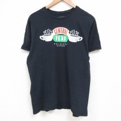M★古着 半袖 Tシャツ メンズ ドラマ フレンズ コットン クルーネック 紺 ネイビー 25jun06 中古