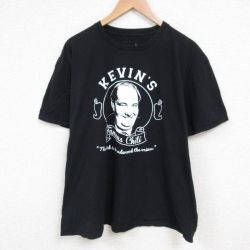 XL★古着 半袖 Tシャツ メンズ ドラマ ジオフィス 大きいサイズ コットン クルーネック 黒 ブラック 25jun07 中古