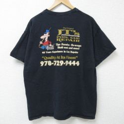 XL★古着 半袖 Tシャツ メンズ JTs 大きいサイズ クルーネック 黒 ブラック 25jun09 中古