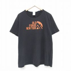 XL★古着 半袖 Tシャツ メンズ OLD コットン クルーネック 黒 ブラック 25jun09 中古