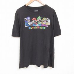 半袖Tシャツ スーパーマリオ ブラック XL | 古着