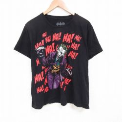 XL★古着 半袖 Tシャツ メンズ DCコミックス バットマン BATMAN ジョーカー 大きいサイズ コットン クルーネック 黒 ブラック 25jun09 中古
