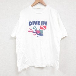 L★古着 半袖 Tシャツ メンズ ダイビング クルーネック 白 ホワイト 25jun14 中古