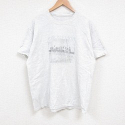 【50%OFF】XL★古着 半袖 Tシャツ メンズ BARON クルーネック 薄グレー 霜降り 25jun14 中古