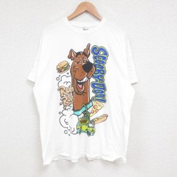 XL★古着 半袖 Tシャツ メンズ スクービードゥー コットン クルーネック 白 ホワイト 25jun14 中古