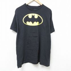 XL★古着 半袖 Tシャツ メンズ DCコミックス バットマン BATMAN 大きいサイズ コットン クルーネック 黒 ブラック 25jun11 中古