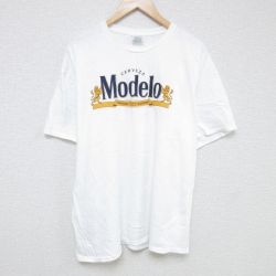 XL★古着 半袖 Tシャツ メンズ モデロビール 大きいサイズ コットン クルーネック 白 ホワイト 25jun13 中古