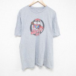 XL★古着 半袖 Tシャツ メンズ バッキーズ 大きいサイズ クルーネック グレー 霜降り 25jun13 中古