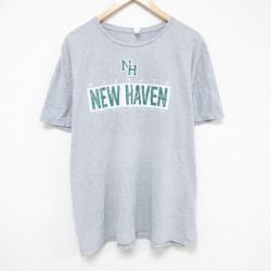 XL★古着 フルーツオブザルーム 半袖 Tシャツ メンズ ニューヘブン 大きいサイズ クルーネック グレー 霜降り 25jun13 中古