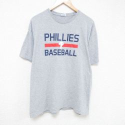 XL★古着 半袖 Tシャツ メンズ ベースボール マクドナルド 大きいサイズ クルーネック グレー 霜降り 25jun13 中古