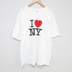 XL★古着 半袖 Tシャツ メンズ INY 大きいサイズ クルーネック 白 ホワイト 25jun13 中古