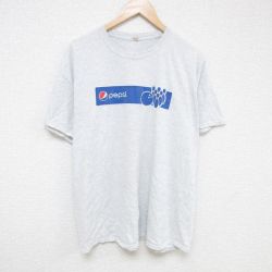 XL★古着 半袖 Tシャツ メンズ ペプシ 大きいサイズ クルーネック 薄グレー 霜降り 25jun13 中古