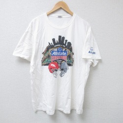 【20%OFF】XL★古着 ジャージーズ 半袖 Tシャツ メンズ アメフト 大きいサイズ コットン クルーネック 白 ホワイト 25jun16 中古