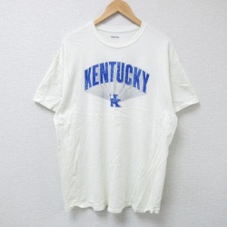 XL★古着 半袖 Tシャツ メンズ ケンタッキー 大きいサイズ クルーネック 生成り 25jun16 中古