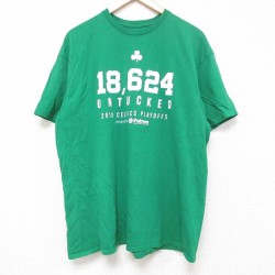 L★古着 半袖 Tシャツ メンズ クローバー クルーネック 緑 グリーン 25jun13 中古