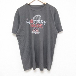 L★古着 半袖 Tシャツ メンズ MLB ボストンレッドソックス クルーネック 濃グレー 霜降り メジャーリーグ ベースボール 野球 25jun13 中古