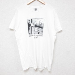 L★古着 半袖 Tシャツ メンズ バスケットボール コットン クルーネック 白 ホワイト 25jun13 中古