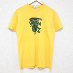 M★古着 半袖 Tシャツ メンズ オズの魔法使い クルーネック 黄 イエロー 25jun13 中古