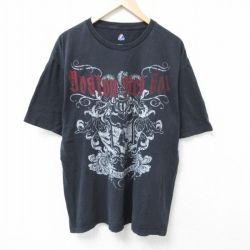 XL★古着 マジェスティック 半袖 ビンテージ Tシャツ メンズ 00年代 00s MLB ボストンレッドソックス 大きいサイズ コットン クルーネック 黒 ブラック メジャーリーグ ベースボール 野球 25jun14 中古