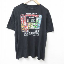 XL★古着 半袖 Tシャツ メンズ スターウォーズ STAR WARS ダースベイダー 大きいサイズ コットン クルーネック 黒 ブラック 25jun19 中古