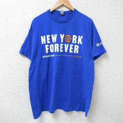 XL★古着 半袖 Tシャツ メンズ ニューヨーク コットン クルーネック 青 ブルー 25jun18 中古
