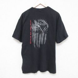 XL★古着 Crazy Shirts 半袖 Tシャツ メンズ 鳥 コットン クルーネック 黒 ブラック 25jun21 中古