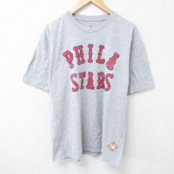 XL★古着 半袖 Tシャツ メンズ ニグロリーグ フィラデルフィアスターズ クルーネック グレー 霜降り 25jun20 中古