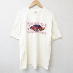 XL★古着 半袖 Tシャツ メンズ ラスベガス コットン クルーネック 薄ベージュ カーキ 25jun20 中古